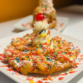Fruity Pebbles Funnel Cake